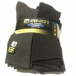 12 PAIRS AND1 Long Crew PROPLATINUM Socks 6 - 12.5